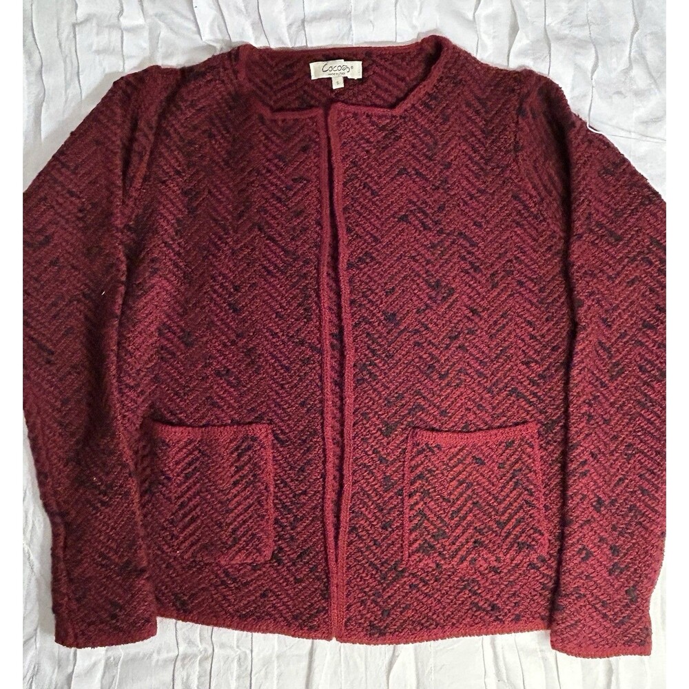 Cocogio Cardigan Sweater Size S Italy Made Open Front Wool Blend EUC